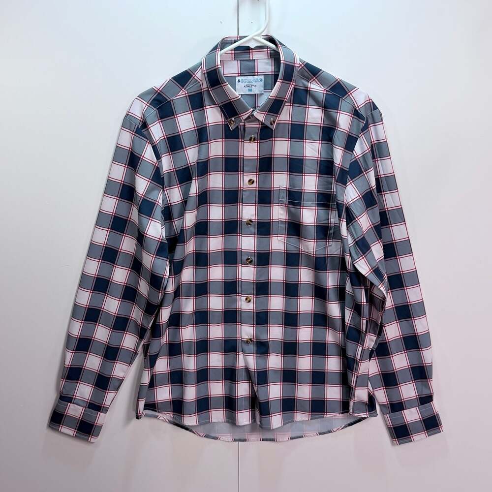 &Collar Athletic Performance Dress Shirt, Size Medium